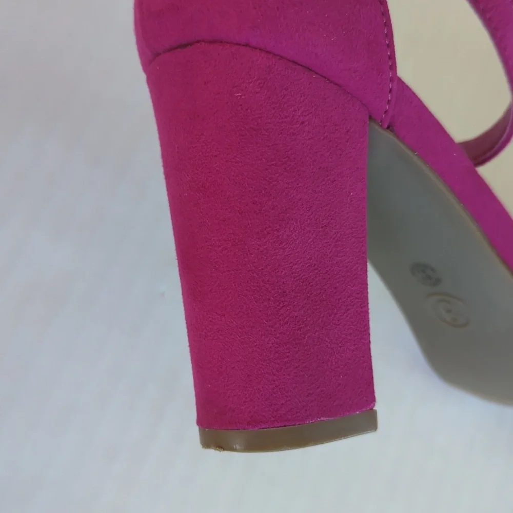 Worthington Beckwith Block Heel Open Toe Sandals 8 Fuchsia Pink - Picture 13 of 16